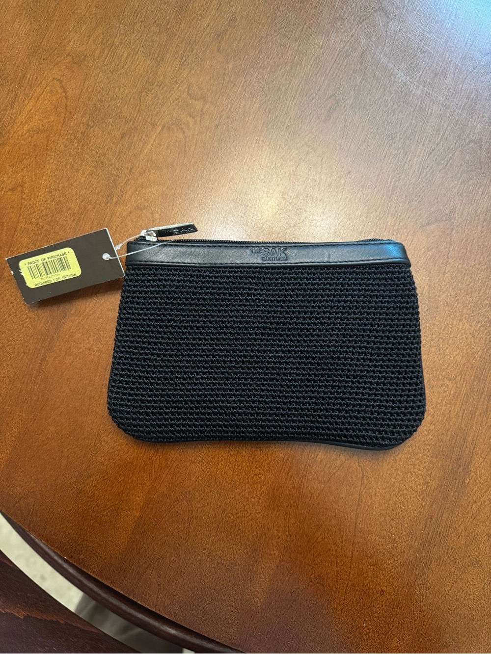 The Sak Black Knit Zip Pouch